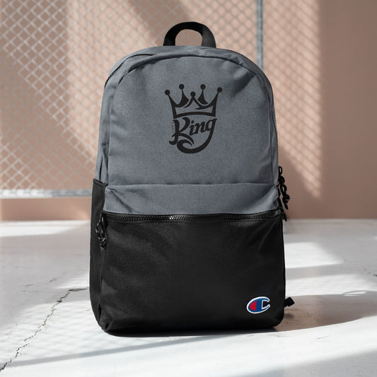 I Am A King Embroidered Champion Backpack